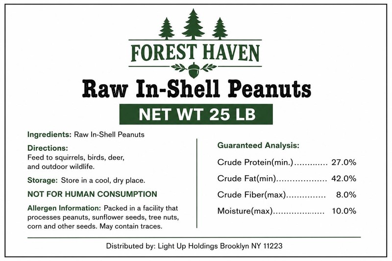 Forest Haven Premium Raw Peanuts for Squirrels 25LB Bulk Squirrel Food Unsalted gallery