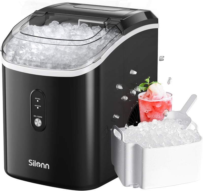 Compact Pellet Ice Maker - Self-Cleaning, 33Lbs/24H, Perfect for Home/Office gallery