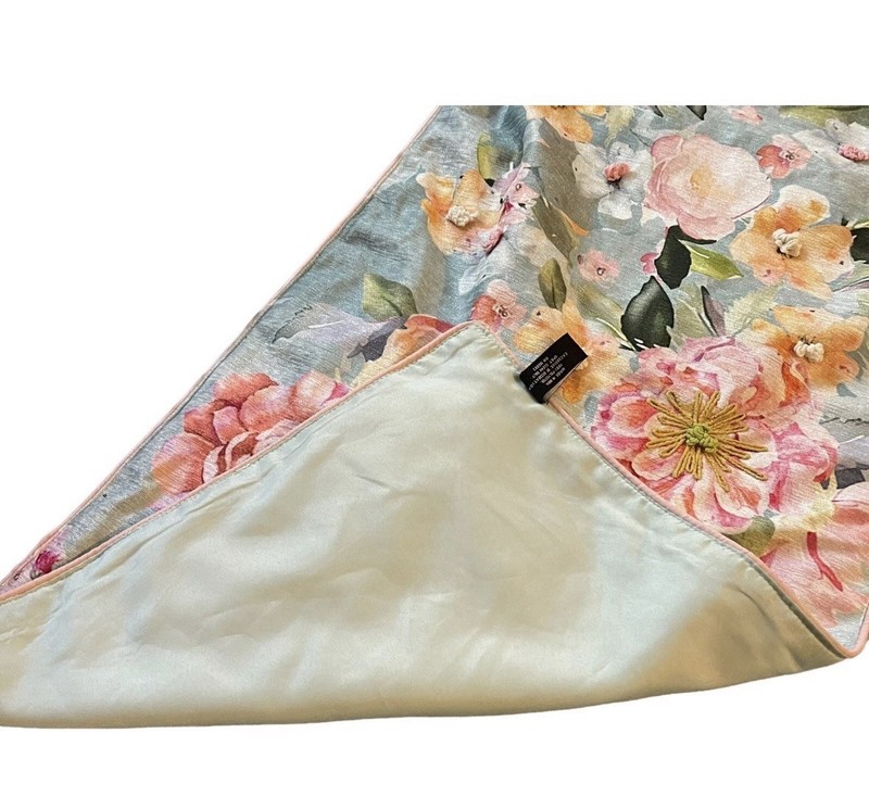 Nicole Miller Spring Floral Table Runner Spring Summer Roses Camellia 16x72 gallery