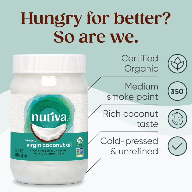 Nutiva Organic, Cold-Pressed, Unrefined, Virgin Coconut Oil from 15 Fluid Ounces gallery