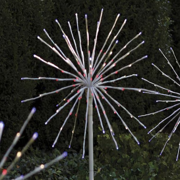 Grandin Road 3-In-1 Firework LED Light Patriotic Red White Blue NIB 24" gallery