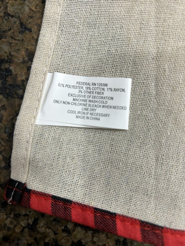 NWT Robert Stanley beige red black plaid Deer Christmas hand Towels 16" x 26" gallery