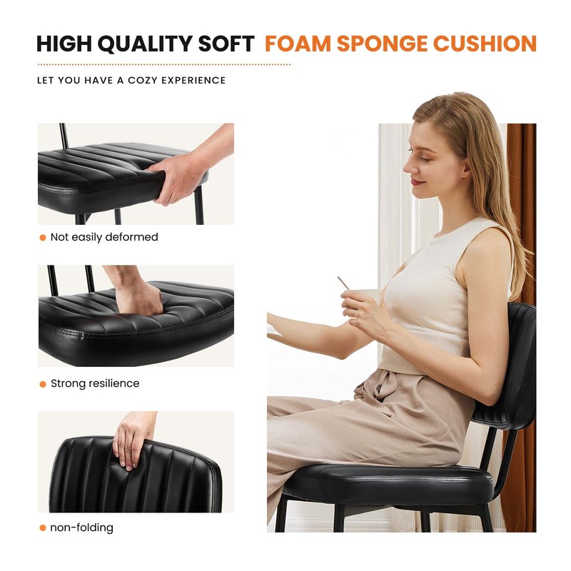 2 Pcs Set Compact Cute Modern Kitchen Dining Chair with Upholster Seat Soft Back gallery