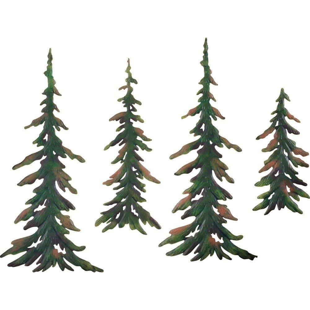 4 PCS Evergreen Pine Tree Metal Wall Decor gallery