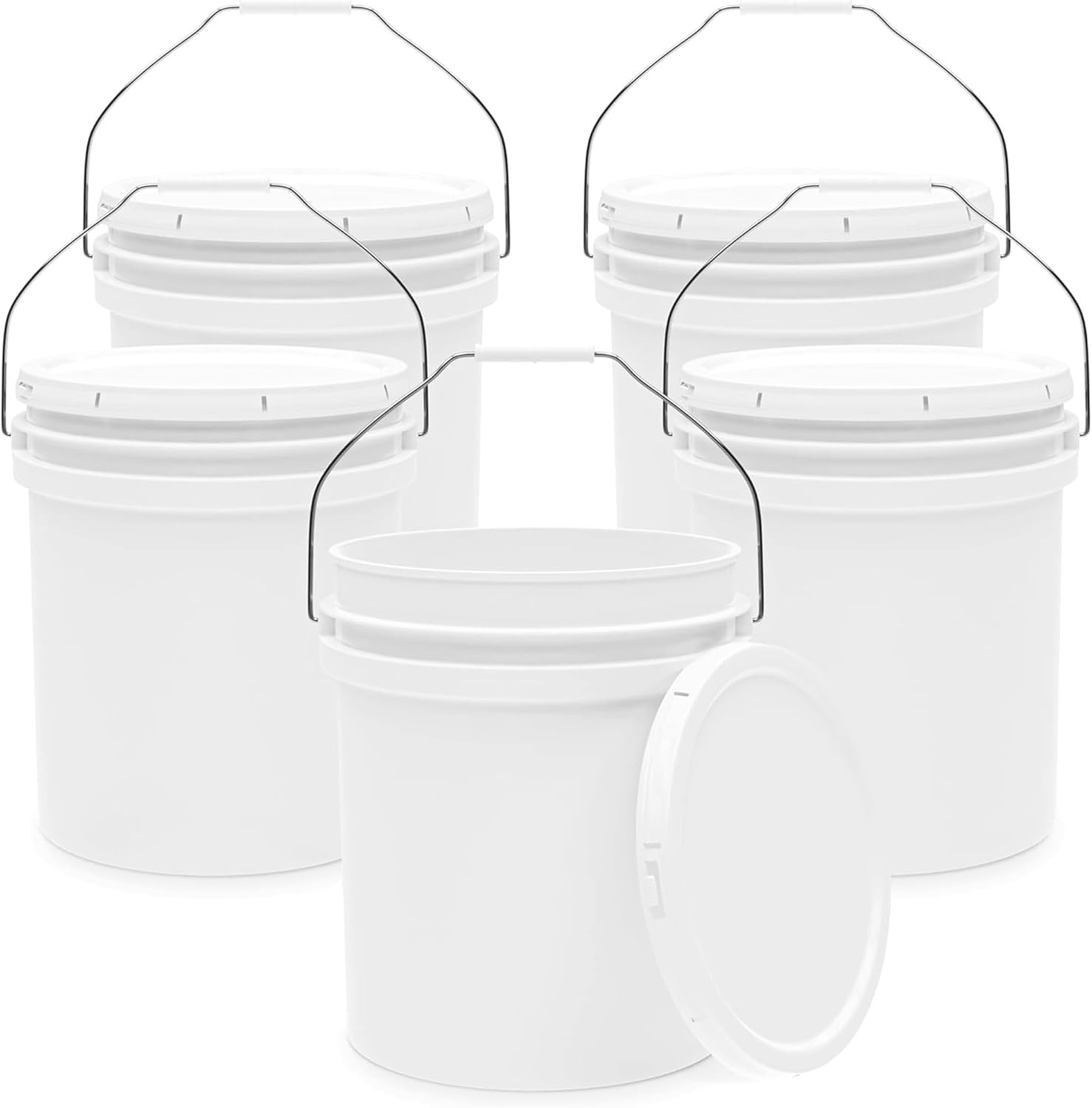 EconoHome 5-Gallon White Bucket Pail Container BPA Free 5 PACK gallery