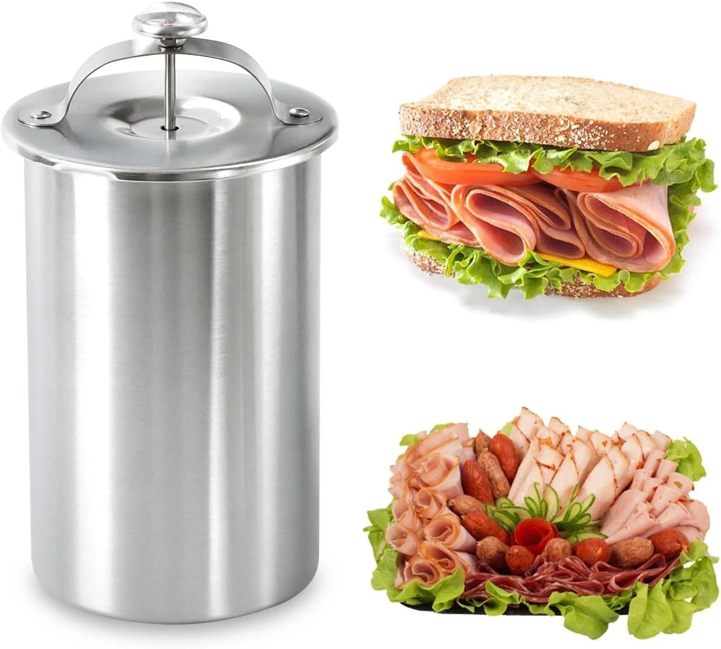 Ham Maker Meat Press Mold for Making Homemade Deli Meat Press, Stainless Steel M gallery