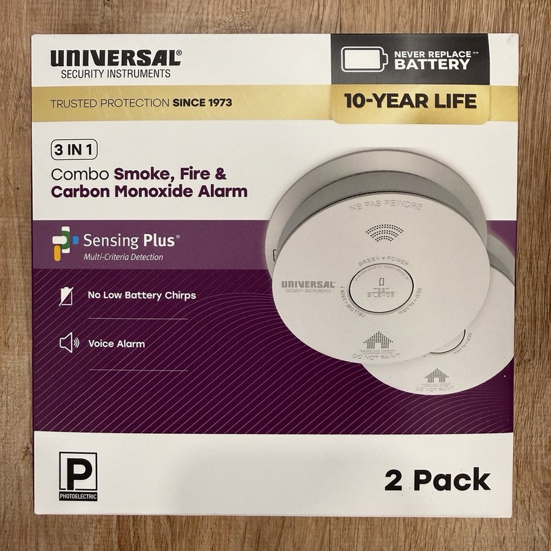 Universal Security Instruments 2-Pack 10-Year Battery Combination Smoke and Carb gallery