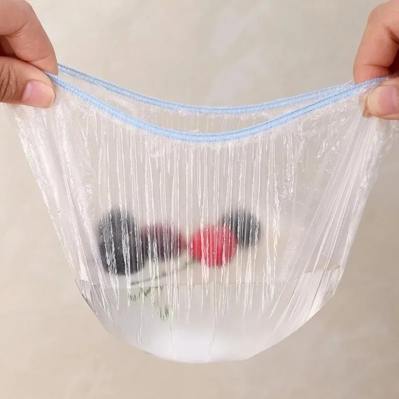 Disposable Food Cover Plastic Food Bag Elastic Wrap Food Lid Bowl Dish Covers gallery