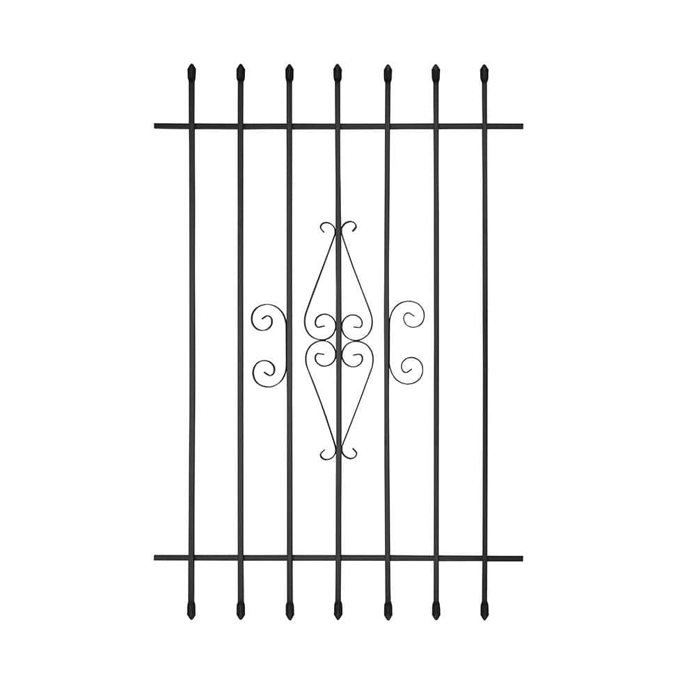 Window Guard 36X54 Inch Spear Point Bar Scroll Work Black Classic Elegant Style gallery