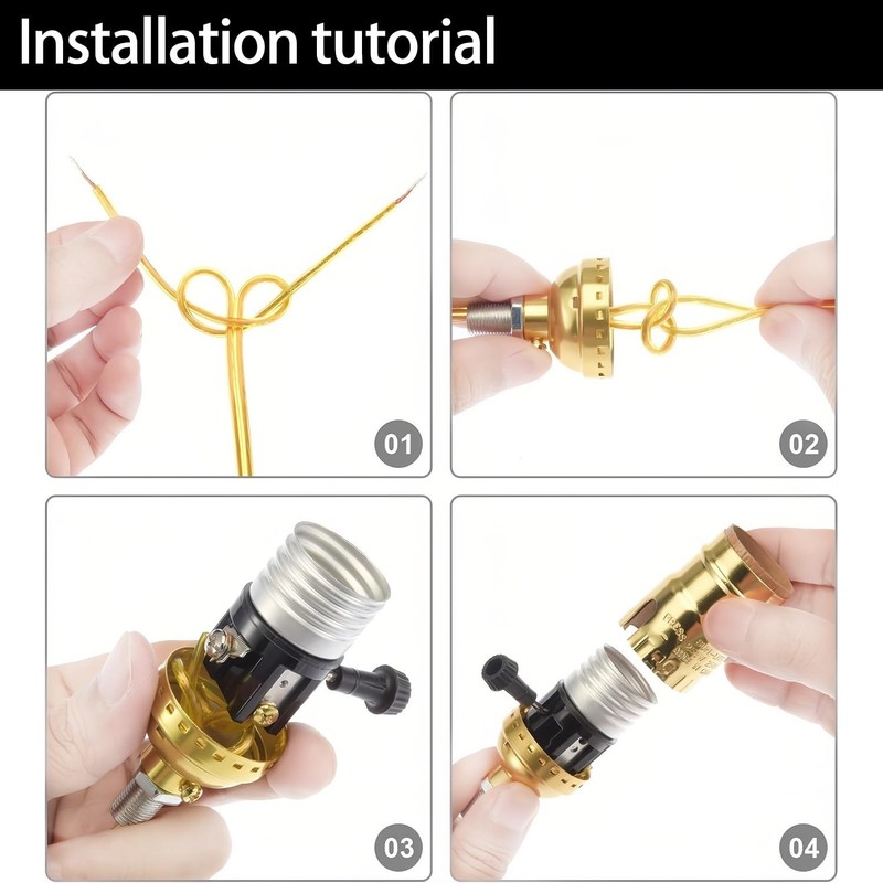 L&M Lamp Socket Replacement, E26 Threaded Base, Turn Knob for ON/Off Light Se... gallery