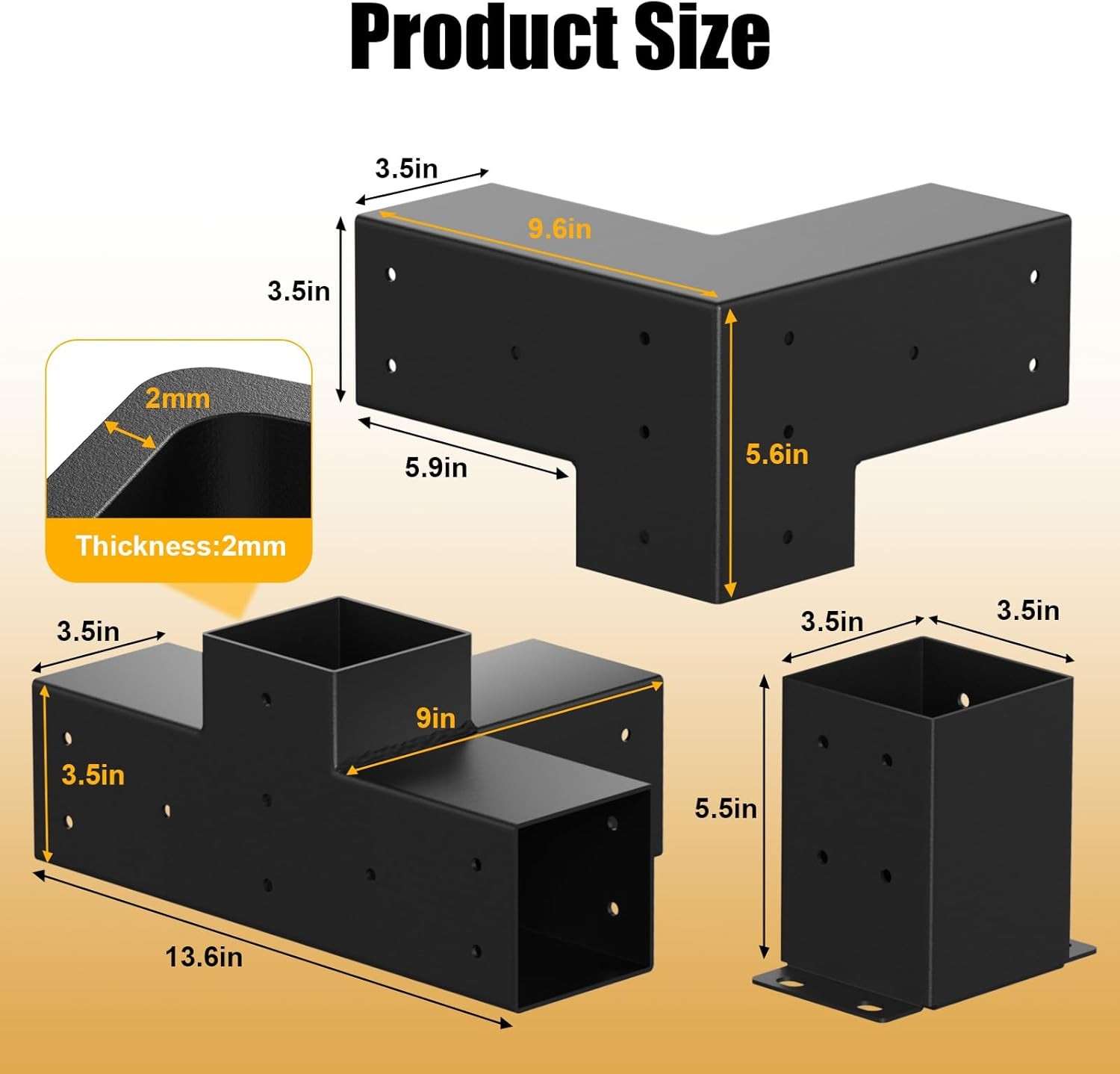 Pergola Kit, Pergola Bracket Kit for 4"X 4" (Inner 3.5" X 3.5") Lumber, DIY Perg gallery