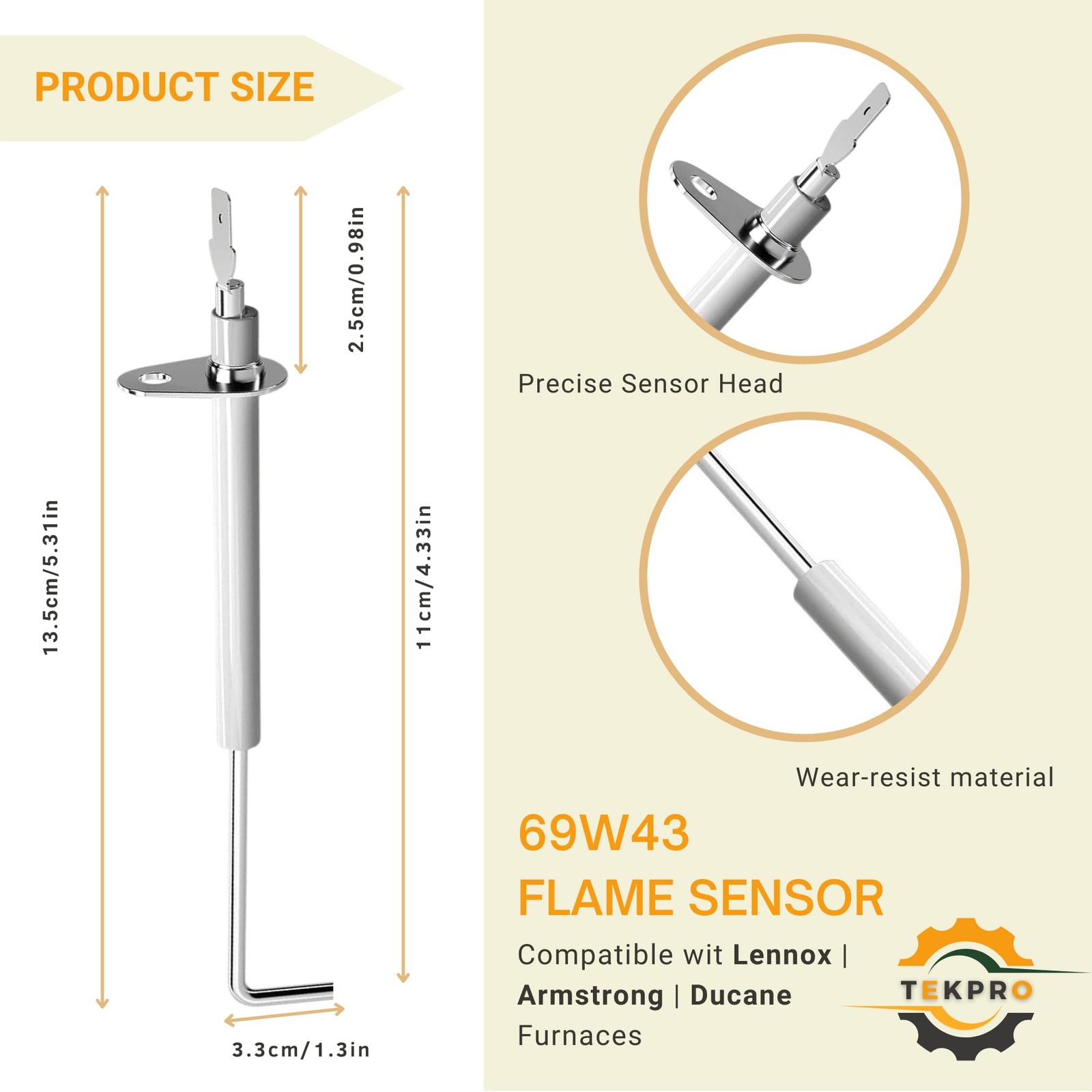 69W43 Flame Sensor for Lennox Furnace - Flame Sensor Igniter Sensing Rod Fit ... gallery