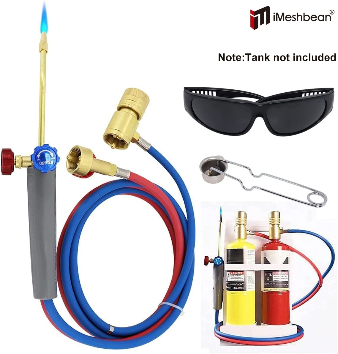 Oxygen MAPP Torch Kit Portable Cylinder Metal Stand for Soldering Brazing Sparke gallery