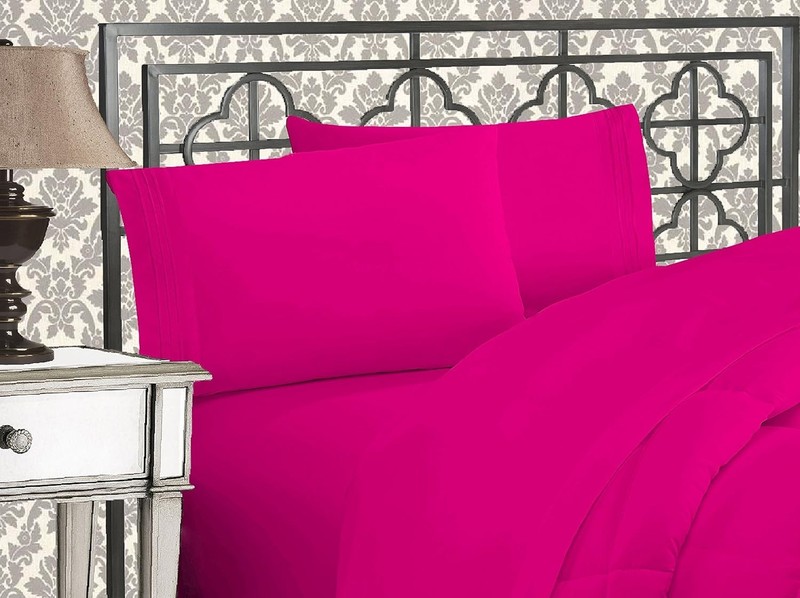 Hotel Quality Soft Microfiber Bed Sheets Queen Size Deep Pocket Hot Pink gallery