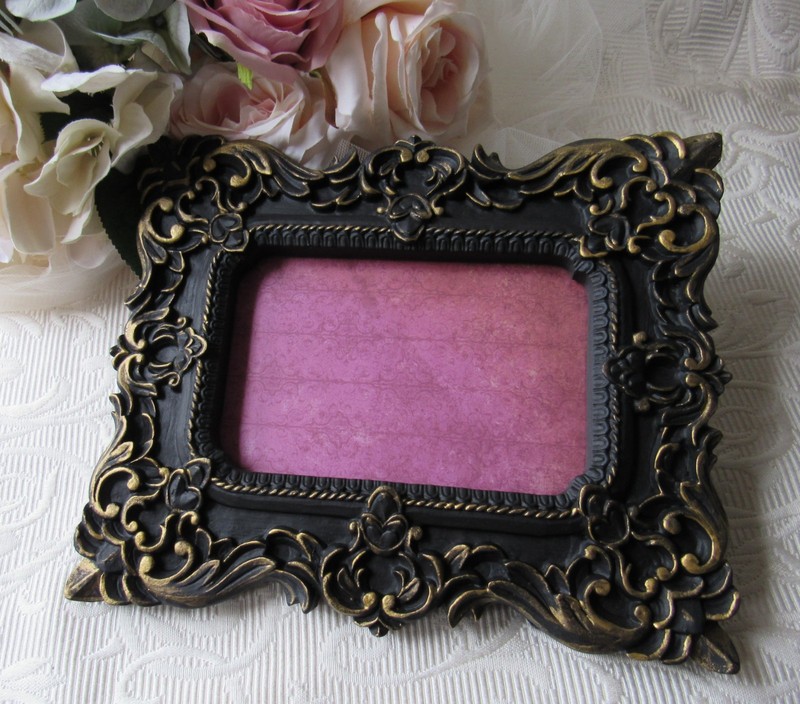 4x6 Ornate Black & Gold tabletop frame,event Decor,Baroque,Rococo,Victorian,Goth gallery