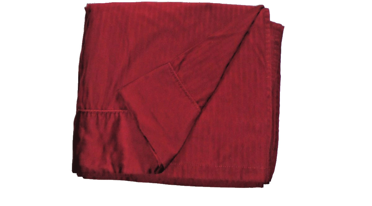 ROYAL SATEEN DOBBY STRIPE RED WINE (1) KING/CALIFORNIA KING FLAT SHEET 102X100 gallery