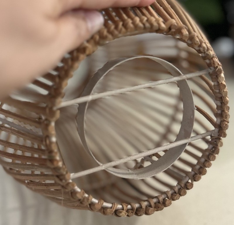 Wicker Woven Round Belly Large Lantern Candle Holder With Handle 12.5” gallery