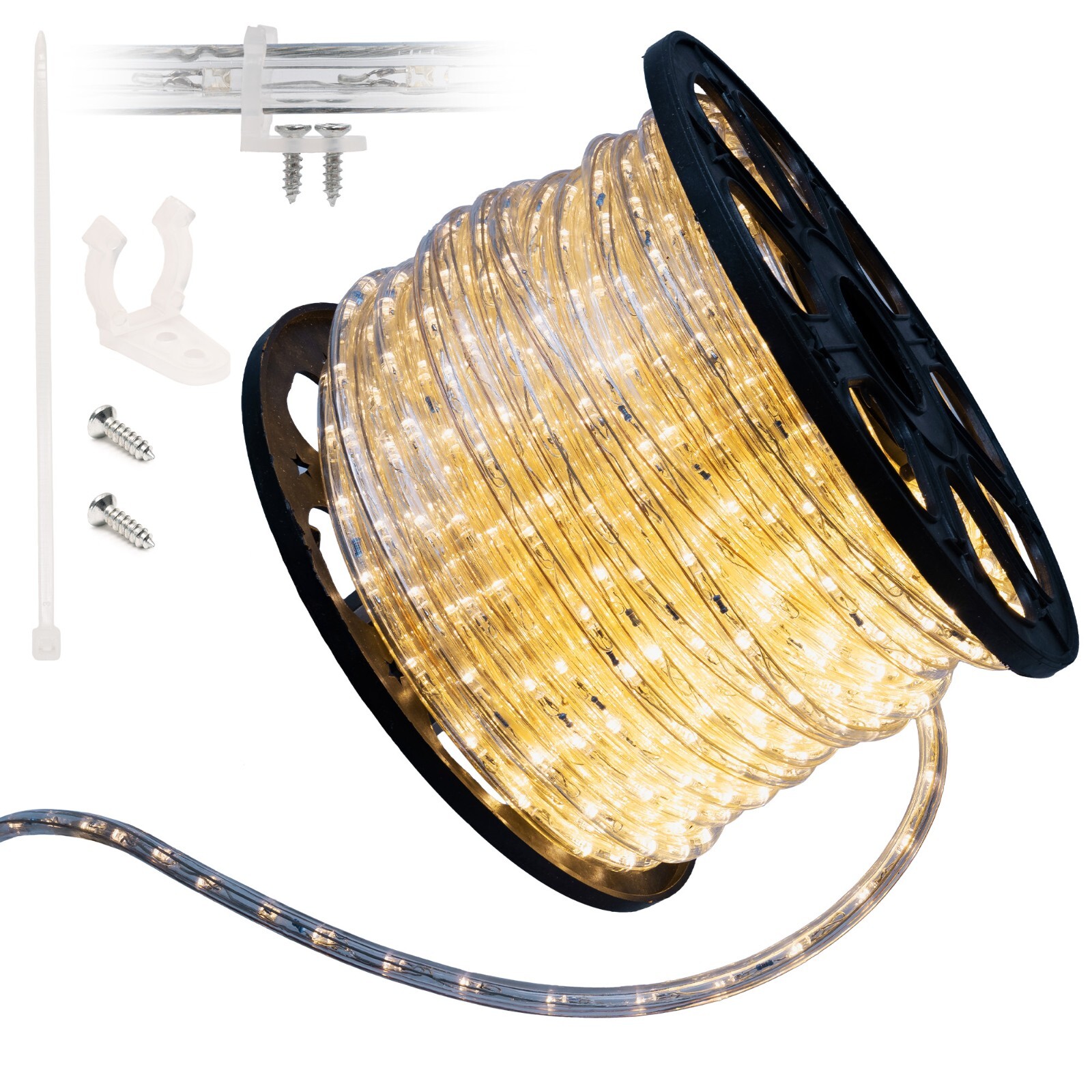 Warm White LED Rope Lighting Flexible Indoor Outdoor Christmas Extend to 300ft gallery