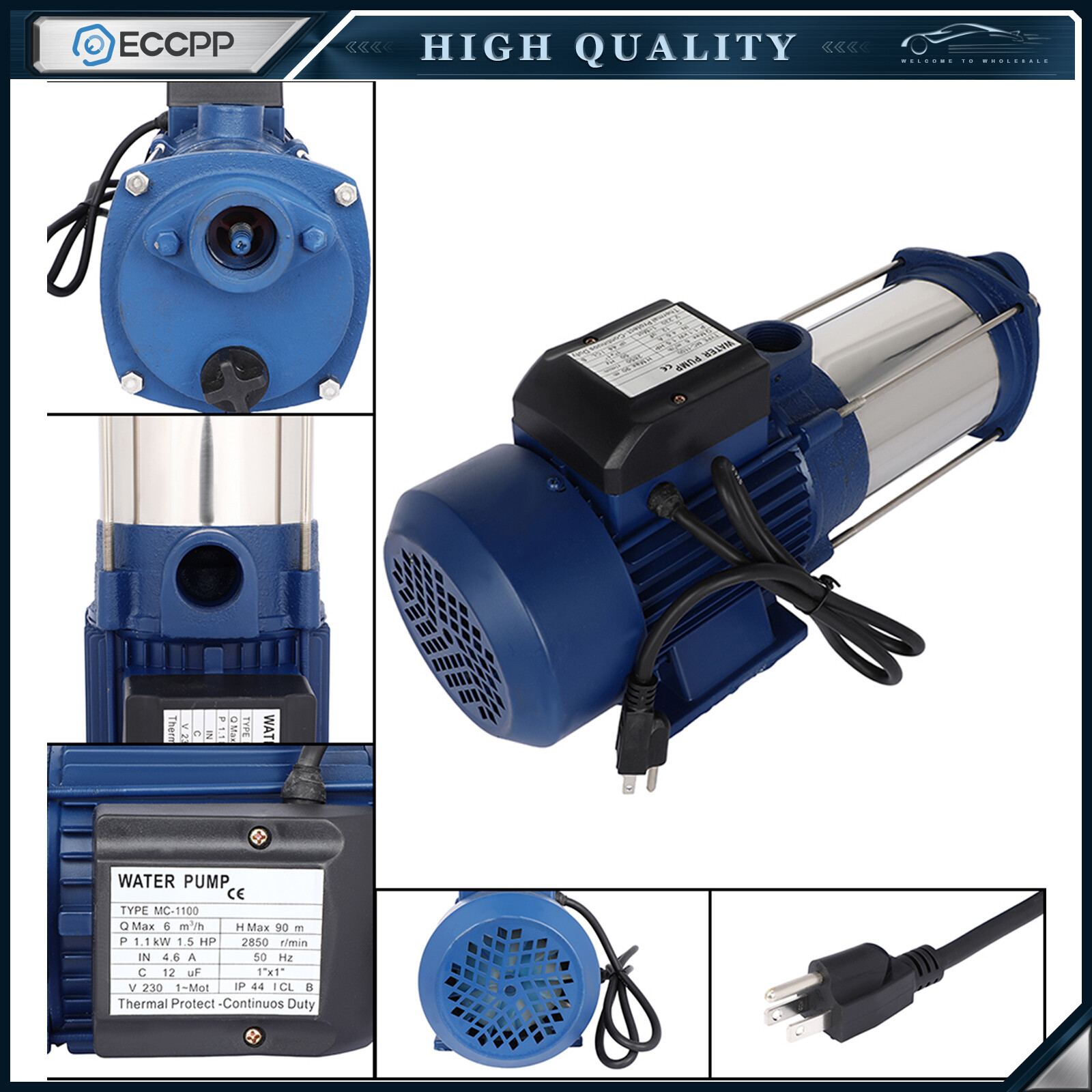 1.5HP 1100W 1" SHALLOW SELF PRIMING WELL GARDEN SPRINKLER JET WATER PUMP BOOSTER gallery