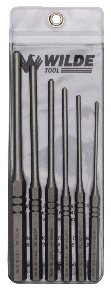Wilde Tool 6pc Professional Roll Pin Spring Punch Set MADE IN USA w Case