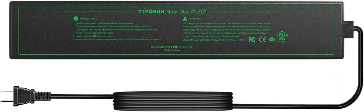 VIVOSUN Durable Waterproof Seedling Heat Mat 3" x 20" UL & MET-Certified,6.5W gallery