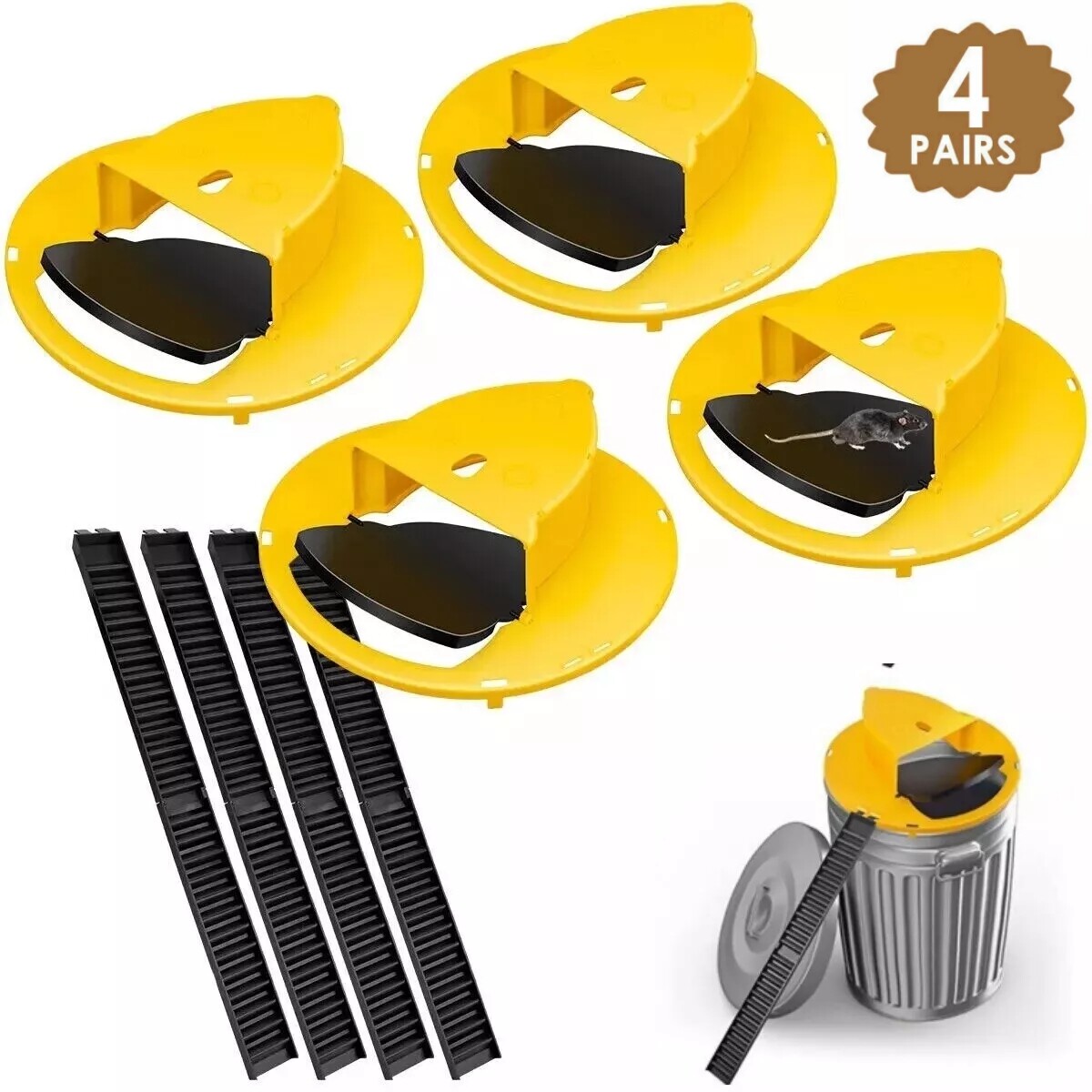 4PACK Bucket Lid Mouse Rat Trap Bucket Mousetrap Catcher US FAST SHIPPING gallery