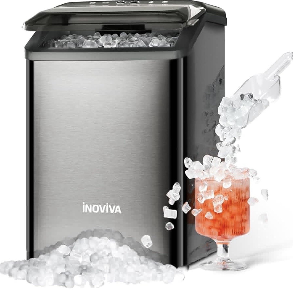 Nugget Ice Maker Countertop, 40lbs/24H Soft Chewable Pellet Ice Machine gallery