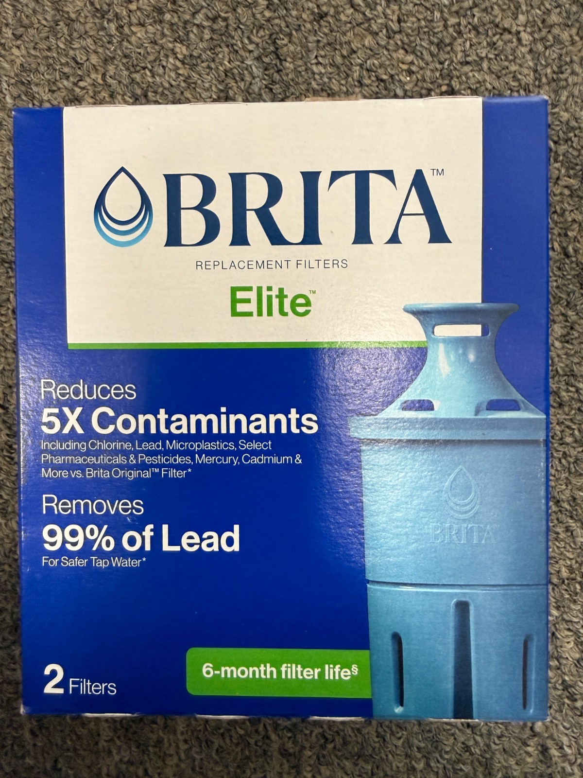 Brita Elite Replacement Water Filter for Pitchers and Dispensers, 2 Pack, Sealed gallery