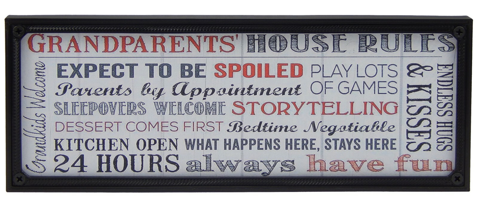 Grandparents' House Rules Primitive Farmhouse Hanging Sign and Shelf Sitter gallery