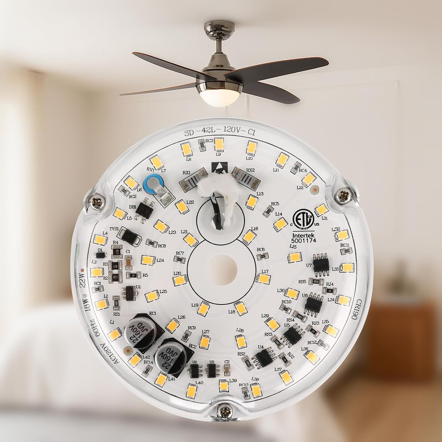 SATZOL 4" Ceiling Fan LED Light Replacement, 120V 2200LM 90Ra Dimmable Ceiling F gallery