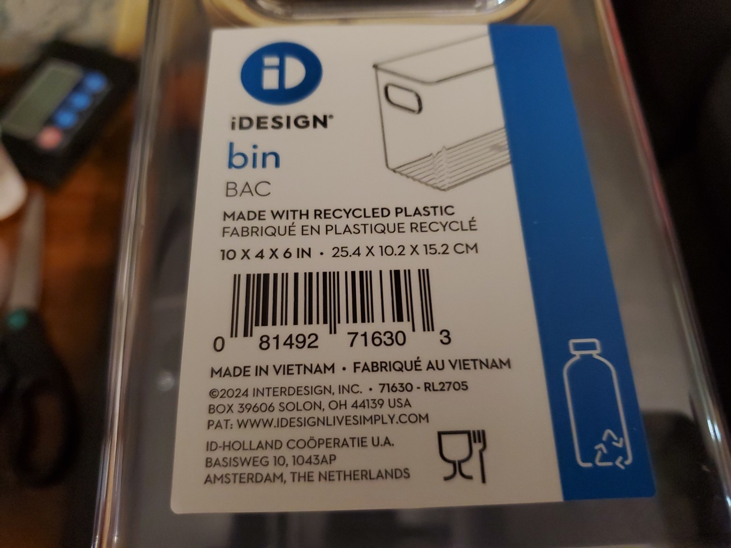 NEW - iDesign Bin Slim Fridge Organiser 10x4x6" # 71630 - EL2705 gallery