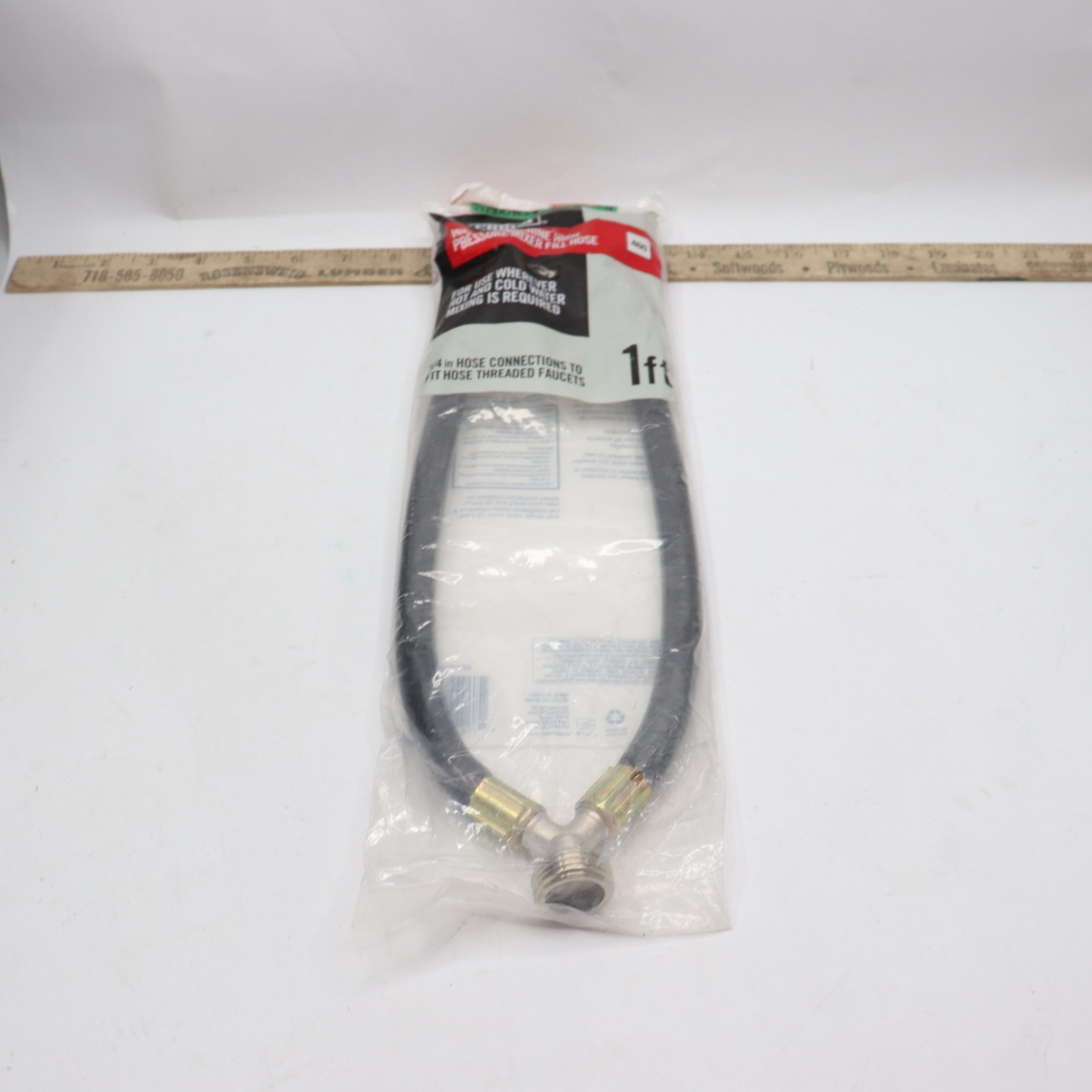 Everbilt Y Mixer Washing Machine Hose Black 12" HRBFIL02EB - No Washers gallery