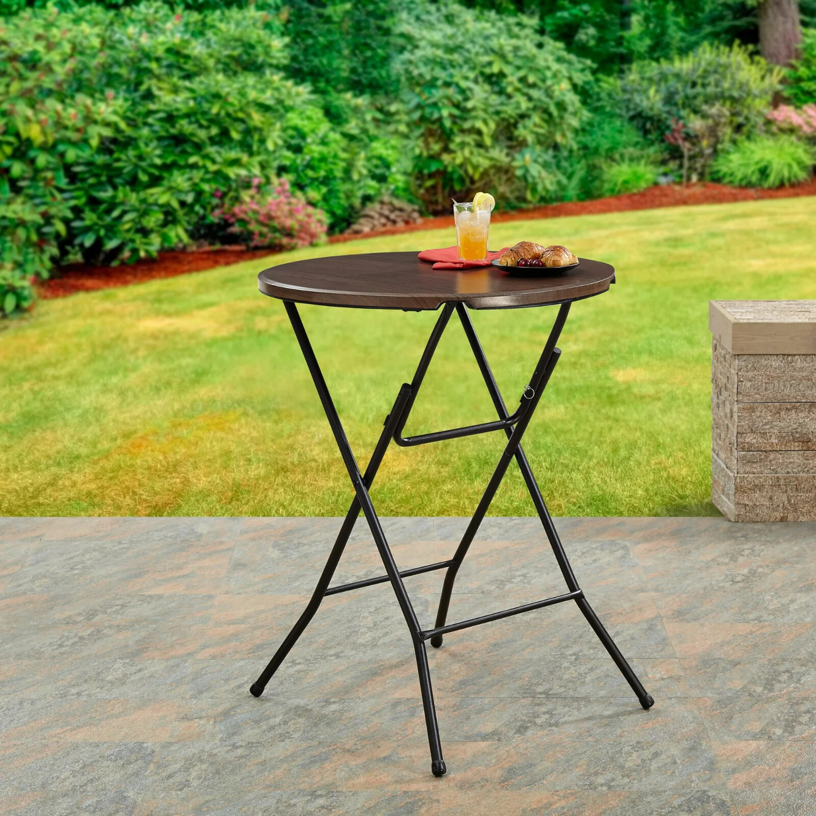 High Top Folding Bistro Table Cafe Round Outdoor Patio Cocktail Party Porch Side gallery