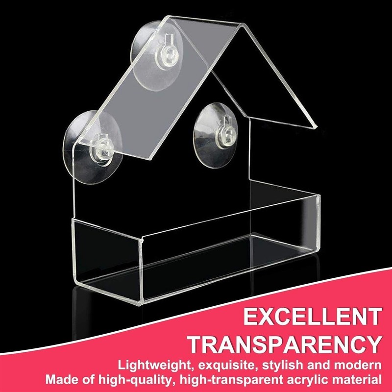 Clear Window Bird Feeder Strong Suction Cups Wild Bird Watching Seed Feeder gallery