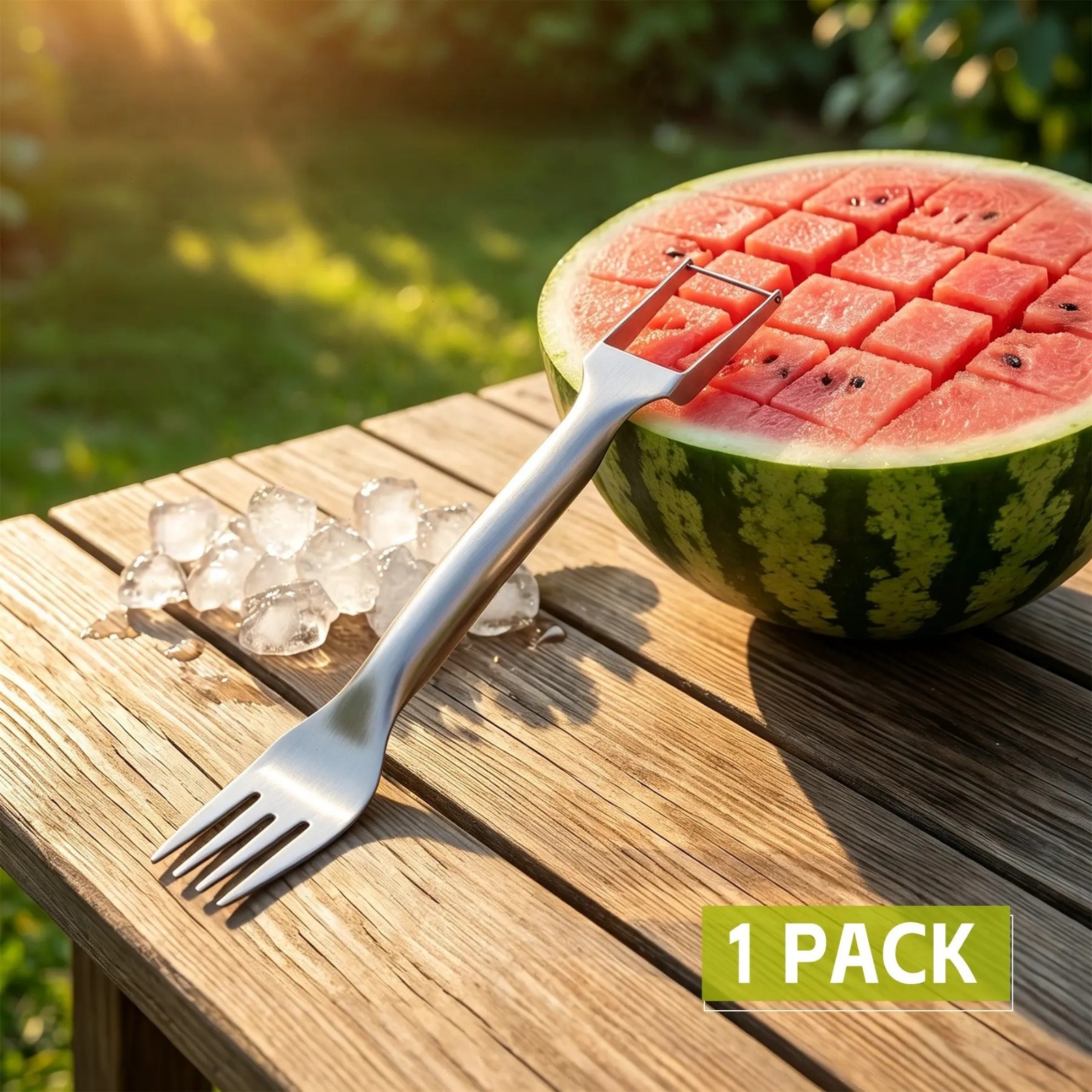Watermelon Cutter, 2-in-1 Stainless Steel Fruit Cutter, Fruit Cutting Artifact gallery
