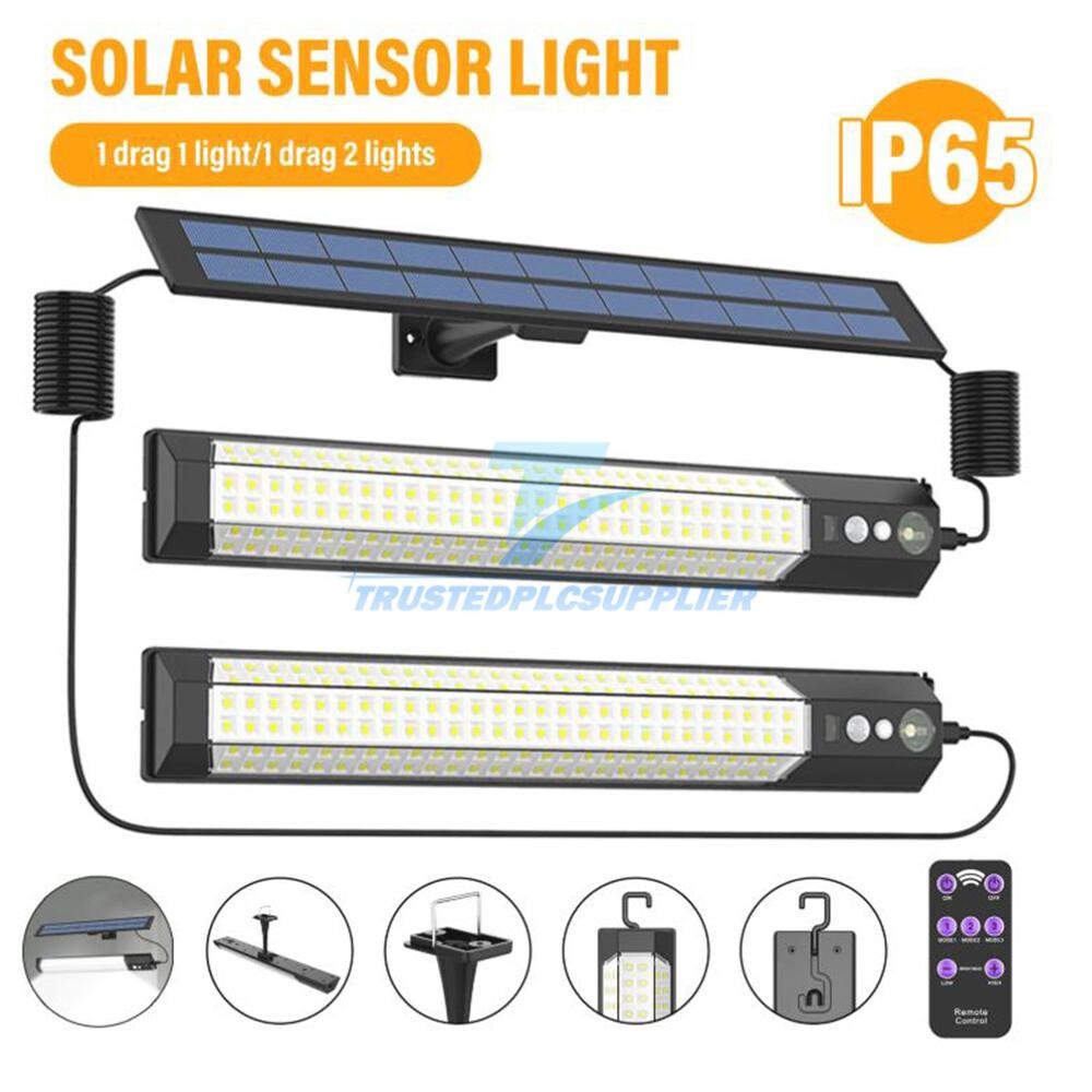 Solar Power Double Head LED Pendant Light Garage Shop Lamp Shed Barn Gazebo Yard gallery