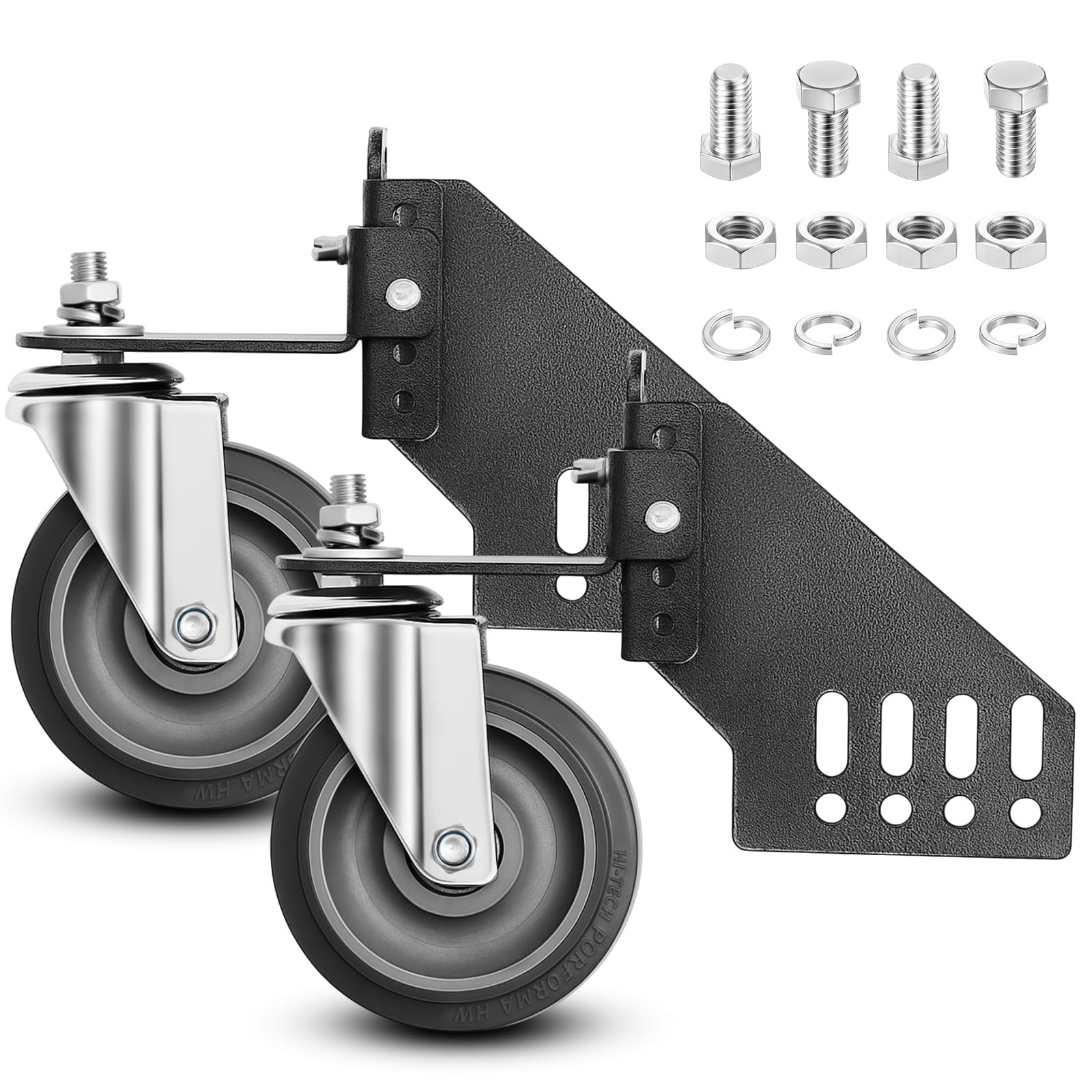 Universal Lawn Mower Swivel Wheel Kit with Durable TPR Tires & Steel Brackets gallery