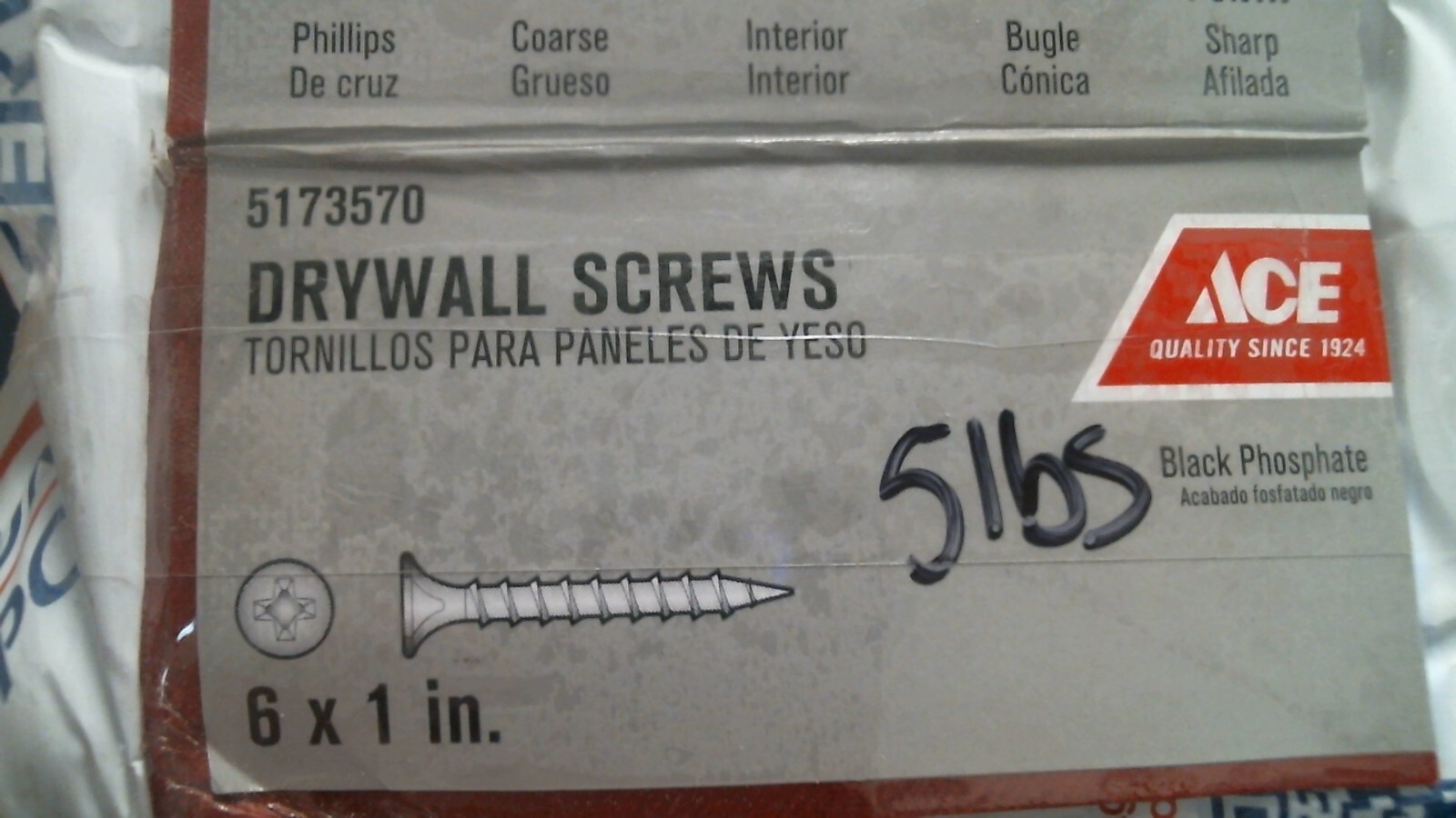 ACE 6 X 1 Inch Drywall Screws 5LBS. Bag (5173570) FS gallery