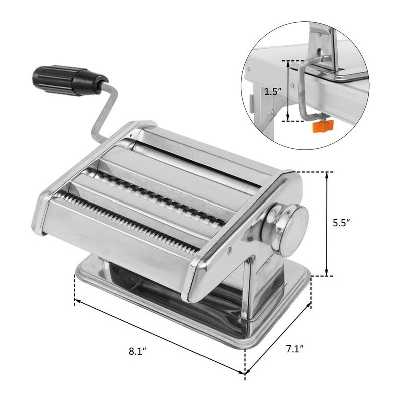 Fresh Pasta Maker Roller Machine Stainless Steel for Spaghetti Noodle Fettuccine gallery