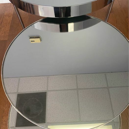 Silver Metal Nesting Tables Stackable End Tables Side Tables (Defected) gallery