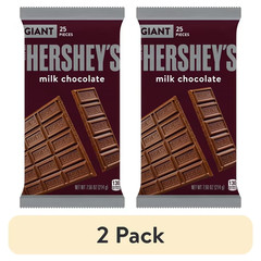 2pack Hershey’s Milk Chocolate Giant Candy, Bar 7.56oz, 25Pieces