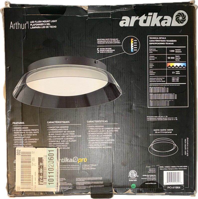 Artika 1-Light Integrated Selectable LED Flush Mount Ceiling 5CCT gallery