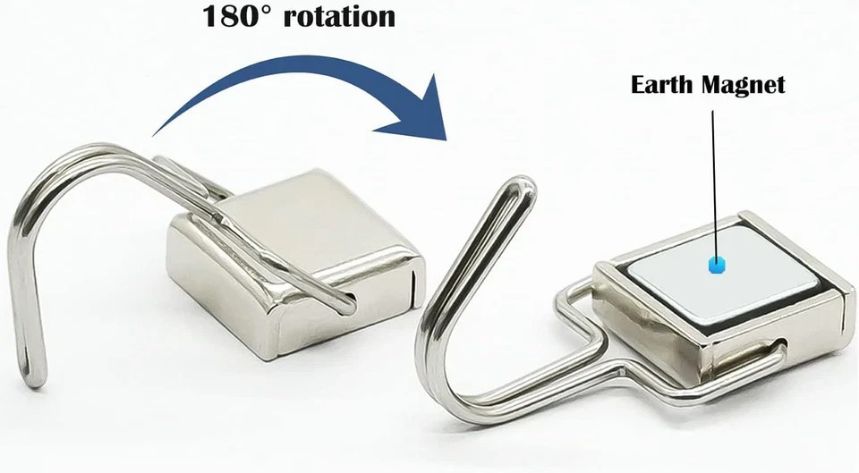 10PCS Small Magnetic Hooks,14Lbs Super Strong Magnets with Hooks for Hanging,Cru gallery