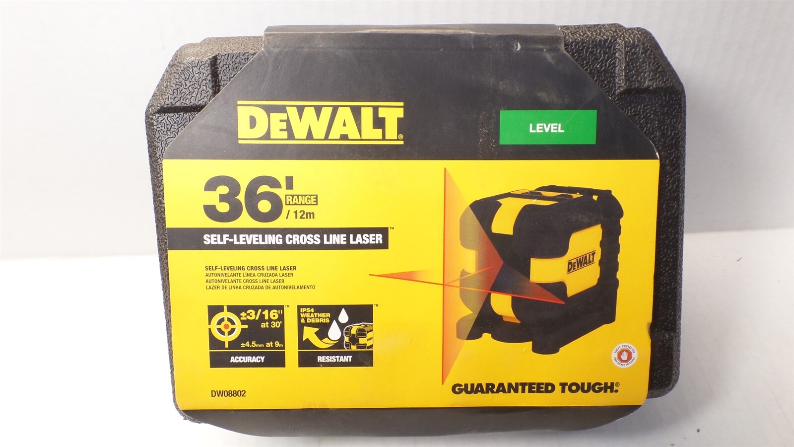 DEWALT DW08802-QU 36' RED SELF-LEVELING CROSS LINE LASER LEVEL & CASE gallery