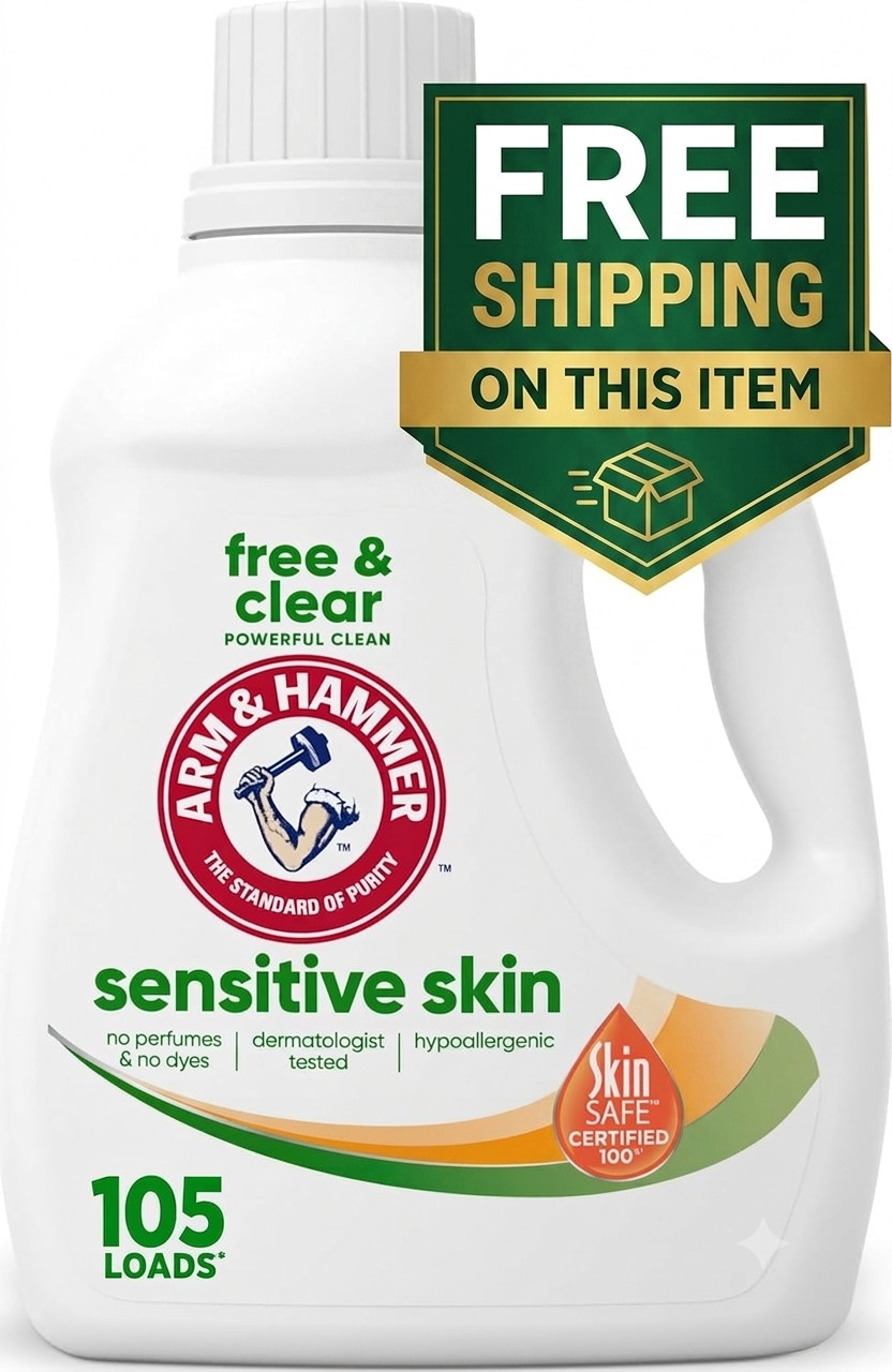 Arm & Hammer Sensitive Skin Free & Clear Laundry Detergent, 105 Loads, 105 fl oz gallery