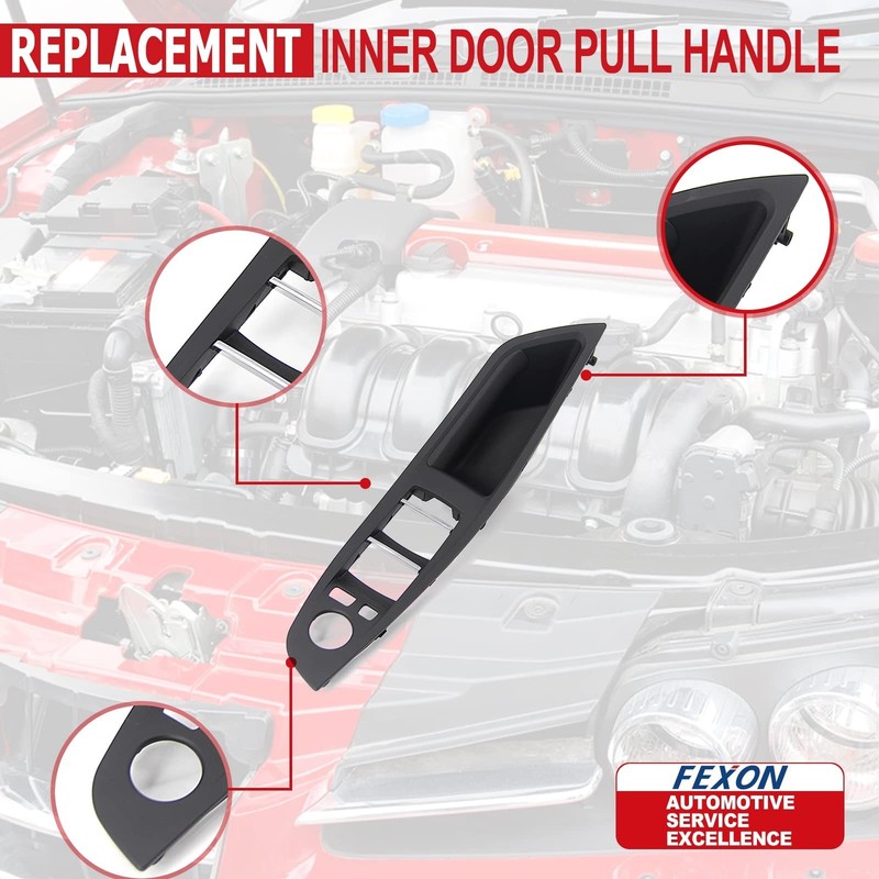 FEXON Black Window Switch Armrest Panel, Inner Door Pull Handle Trim Cover Ki... gallery