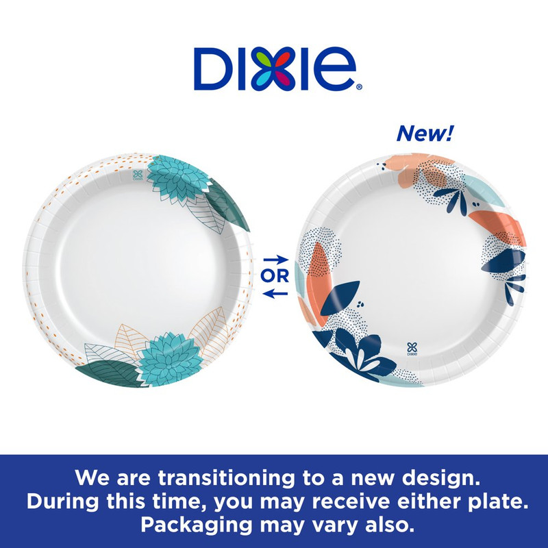 Dixie Disposable Paper Plates, Multicolor, 10 In, 50 Count gallery