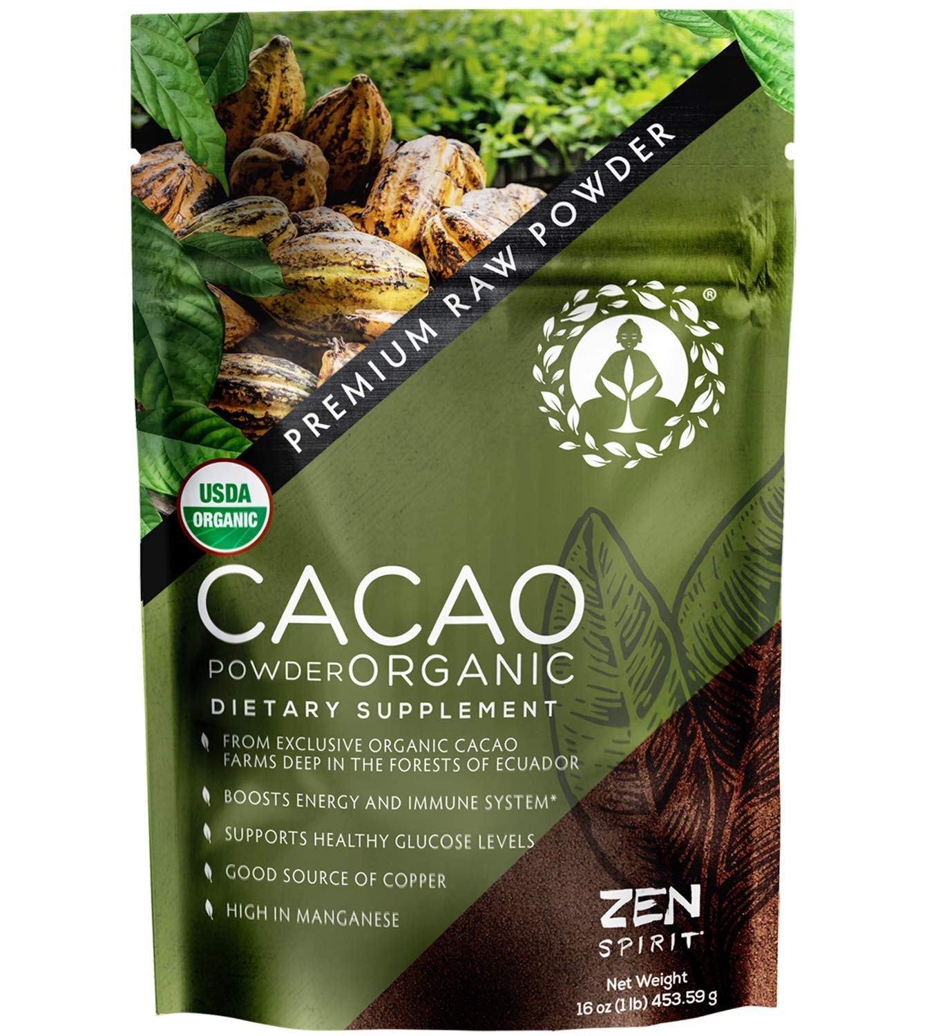 Cacao Powder Organic - 1 Pound - Unsweetened Premium Grade Superfood (Raw) - USD gallery