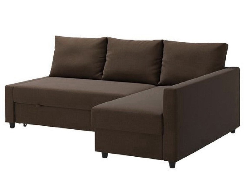 IKEA Sleeper Sofa Bed with Storage, Convertible, Brown, 230x151 cm