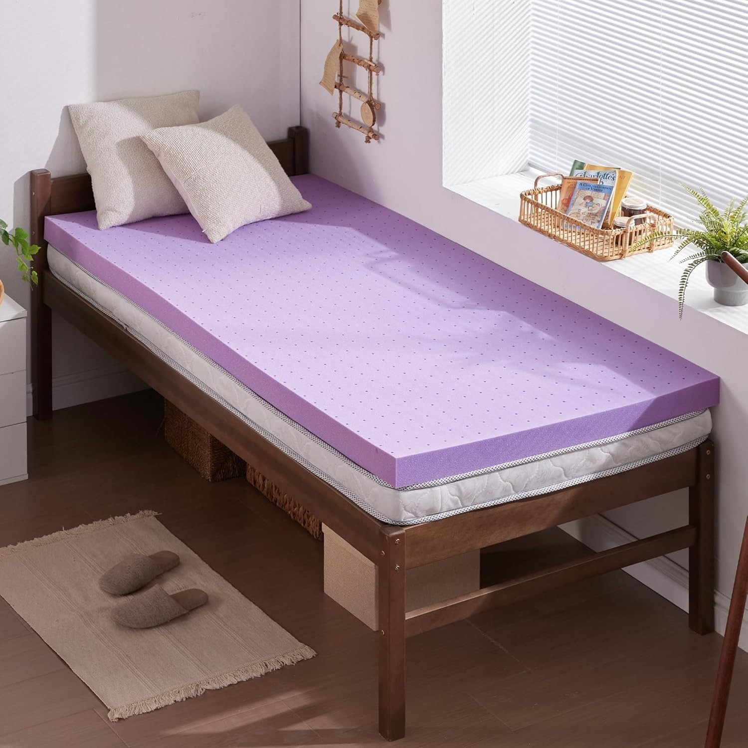 SINWEEK 2 Inch Gel Memory Foam Mattress Topper Ventilated Soft Pressure Relieve gallery
